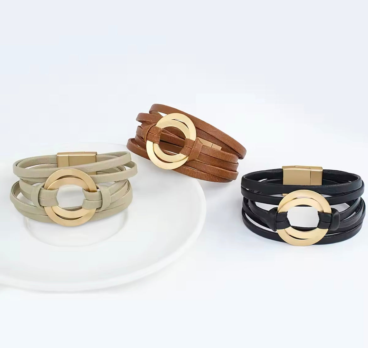 Midnight bracelet bangle with gold charm