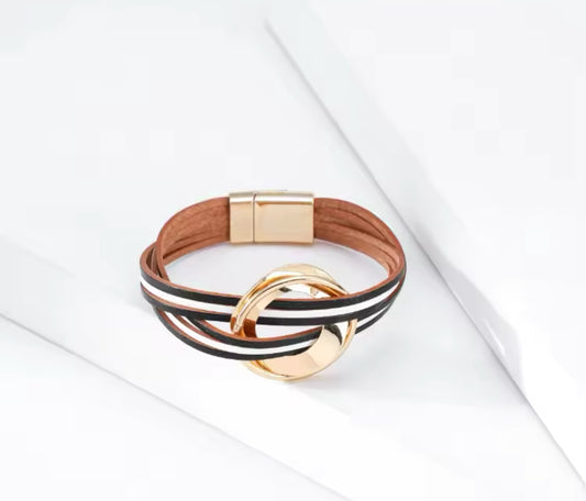 Minimalist white and black bracelet bangle